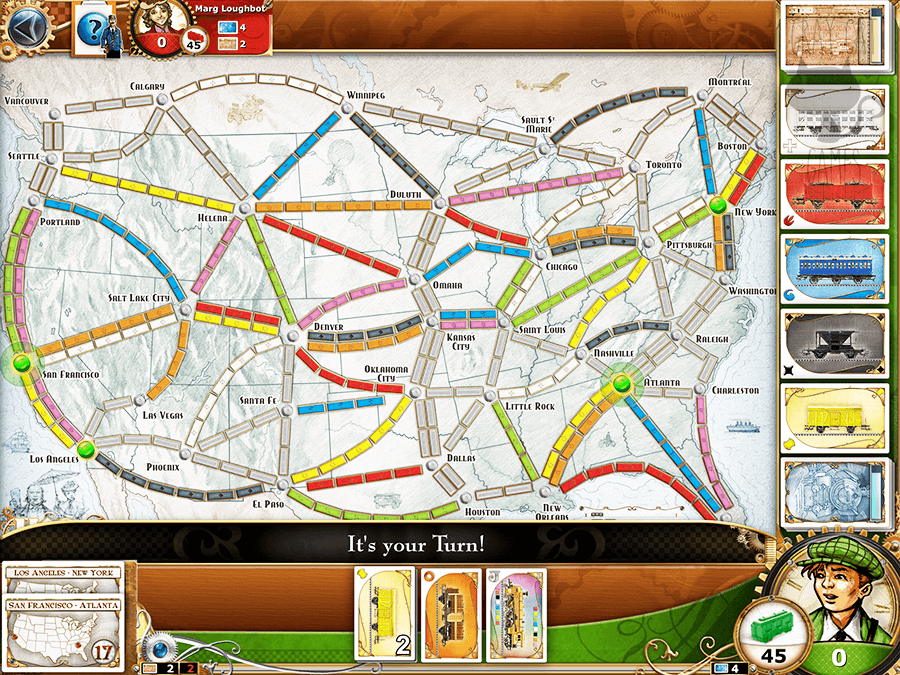 Ticket to Ride is a really well-known introductory board game made by Days of Wonder. The mobile version is a great translation of a really fun board game, assuming you have someone to play with! || via graycatgames.com #boardgames #games #gaming #daysofwonder #tickettoride #mobile #ipad #ios