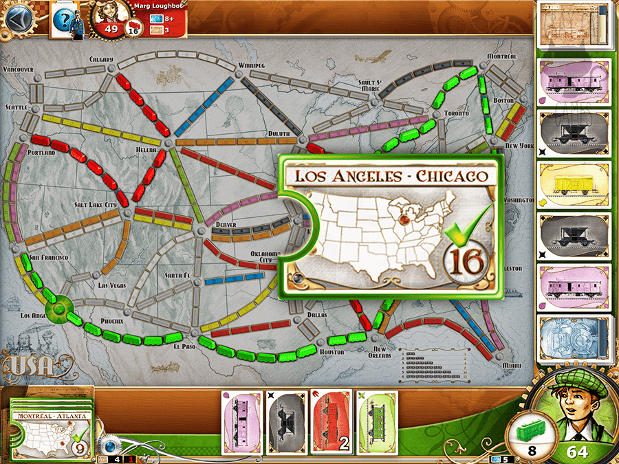 Ticket to Ride is a really well-known introductory board game made by Days of Wonder. The mobile version is a great translation of a really fun board game, assuming you have someone to play with! || via graycatgames.com #boardgames #games #gaming #daysofwonder #tickettoride #mobile #ipad #ios