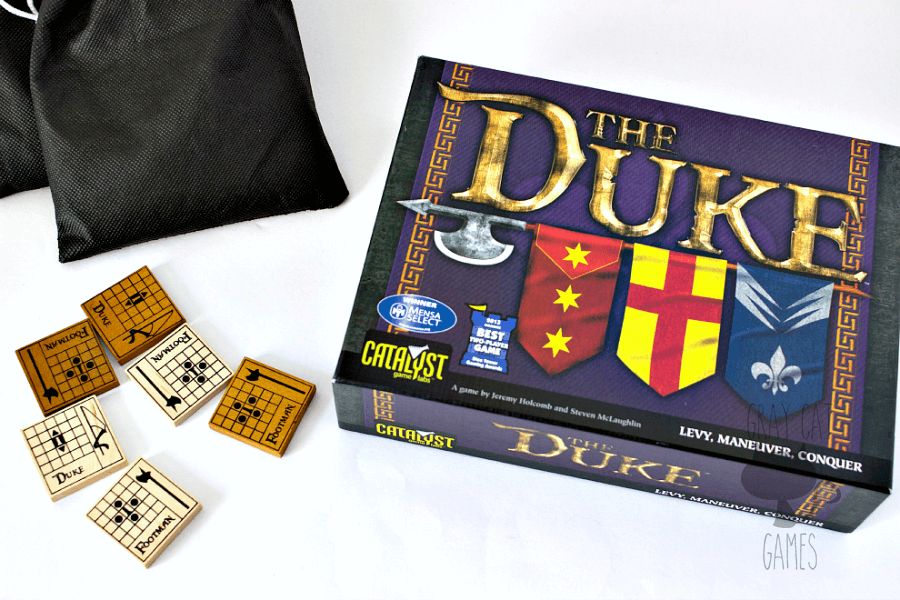 The Duke is a fun take on chess with more randomness thrown in to balance the difficulty. It is an addicting and quick two-player experience with amazing components.