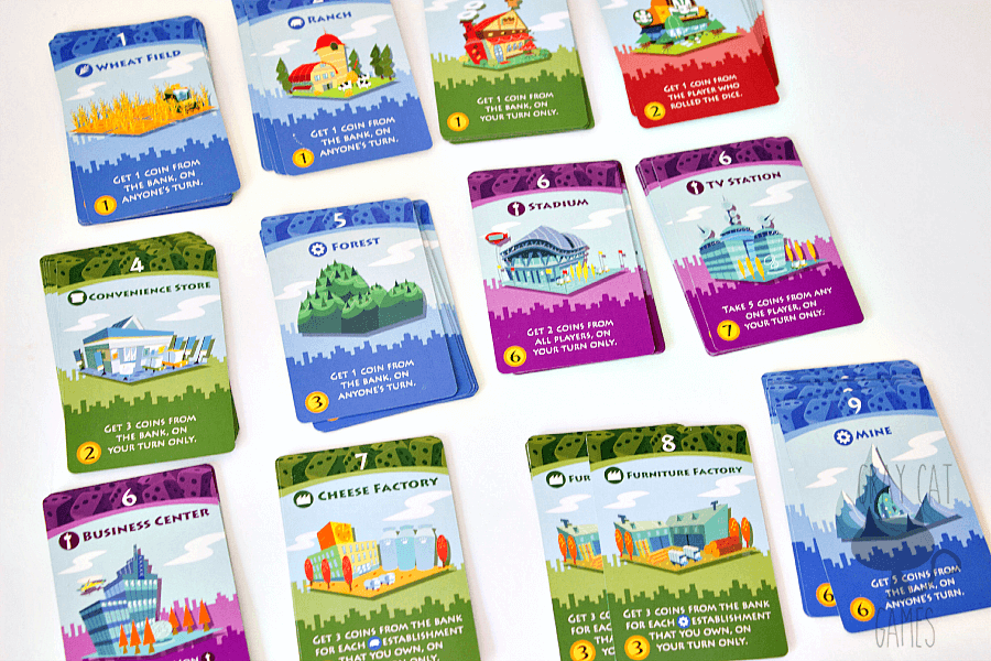 Machi Koro is a cartoon-y, cute, fun game that uses dice rolling and card buying in a race to finish a town. It plays really well for 2-4 players and provides a breezy, interesting experience. It’s hard to go wrong with a Spiel des Jahres nominee!
