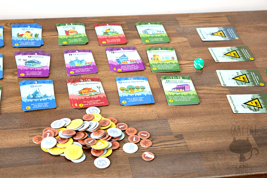 Machi Koro is a cartoon-y, cute, fun game that uses dice rolling and card buying in a race to finish a town. It plays really well for 2-4 players and provides a breezy, interesting experience. It’s hard to go wrong with a Spiel des Jahres nominee!