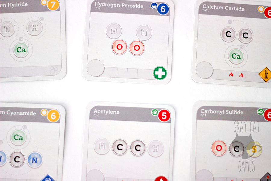 Compounded is a medium-weight euro style game that combines elements of “piece” placement and negotiation. The chemistry theme and beautiful components are enough to set this one apart for us!